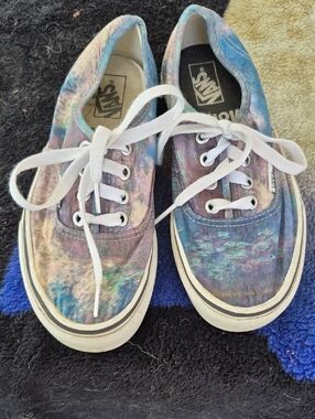 Vans Low-Top Canvas Sneakers - Blue Purple Tie-Dye